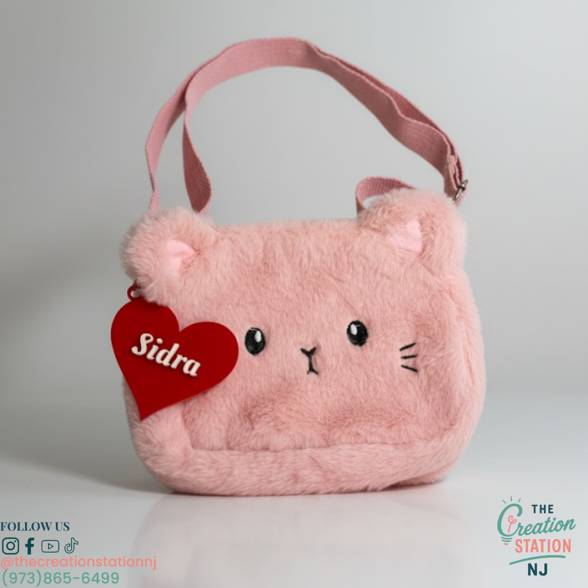 Adorable Plush Cat Crossbody Bag | The Creation Station NJ