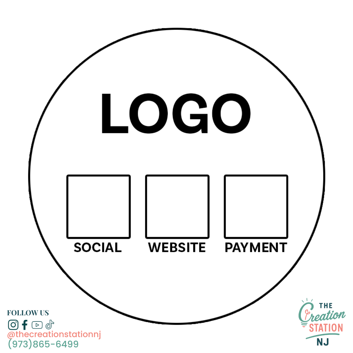 5” Custom Social Media Sign Stand Deposit – Personalized Acrylic Round Sign | The Creation Station NJ