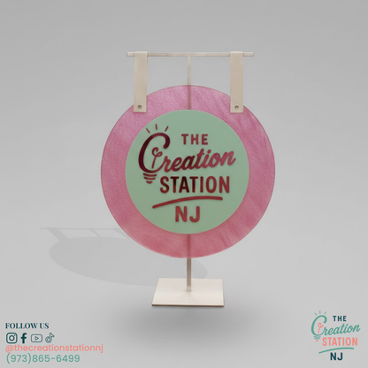 11" Social Media Sign – Custom Acrylic or Wood | The Creation Station NJ