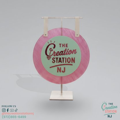 15" Social Media Sign – Custom Acrylic or Wood | The Creation Station NJ