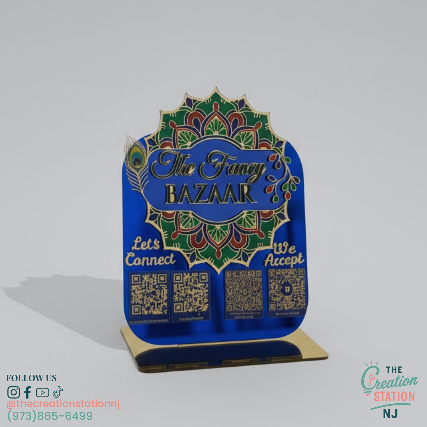 15" Social Media Sign – Custom Acrylic or Wood | The Creation Station NJ