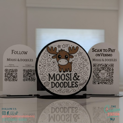 11" Social Media Sign – Custom Acrylic or Wood | The Creation Station NJ