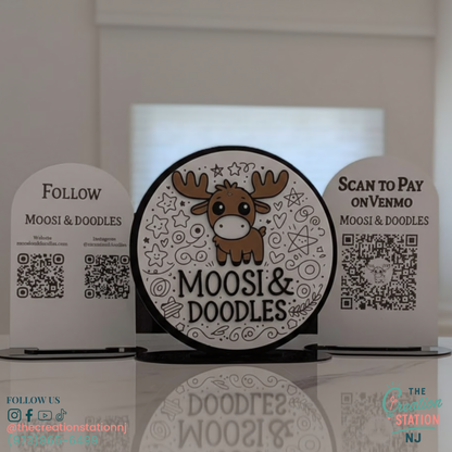 15" Social Media Sign – Custom Acrylic or Wood | The Creation Station NJ