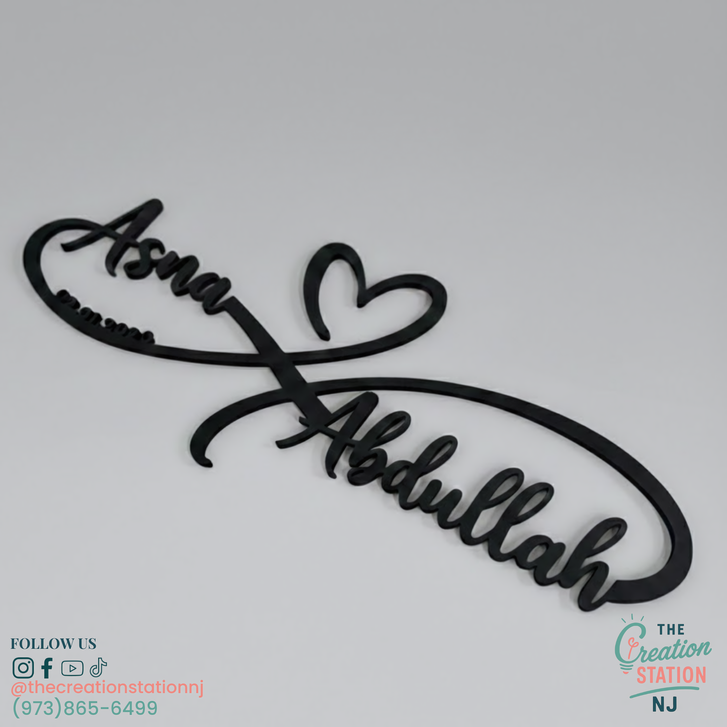 15" Social Media Sign – Custom Acrylic or Wood | The Creation Station NJ