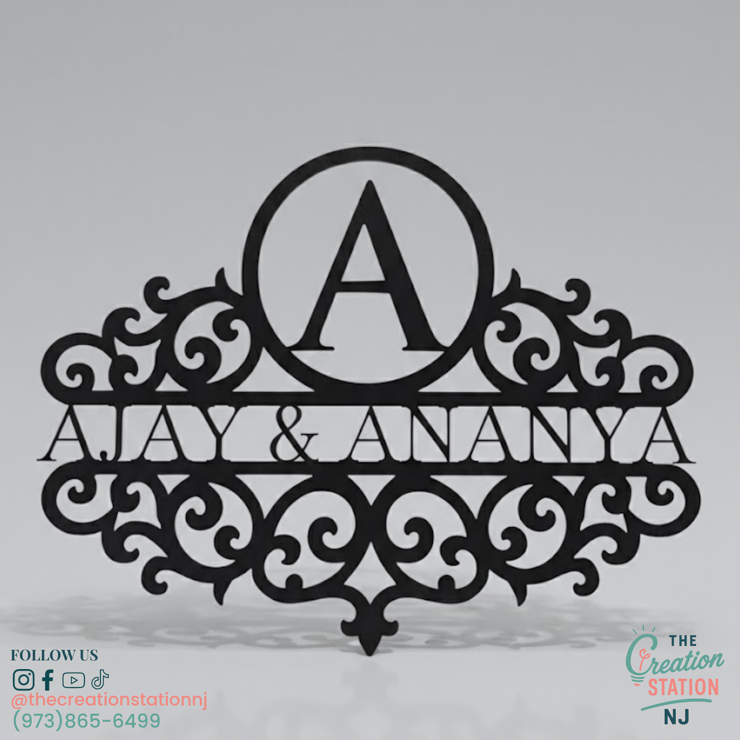 15" Social Media Sign – Custom Acrylic or Wood | The Creation Station NJ