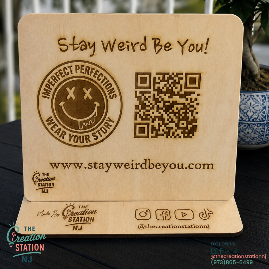 Custom QR Code Marketing Sign | Social Media, Reviews & Payment Tabletop Display