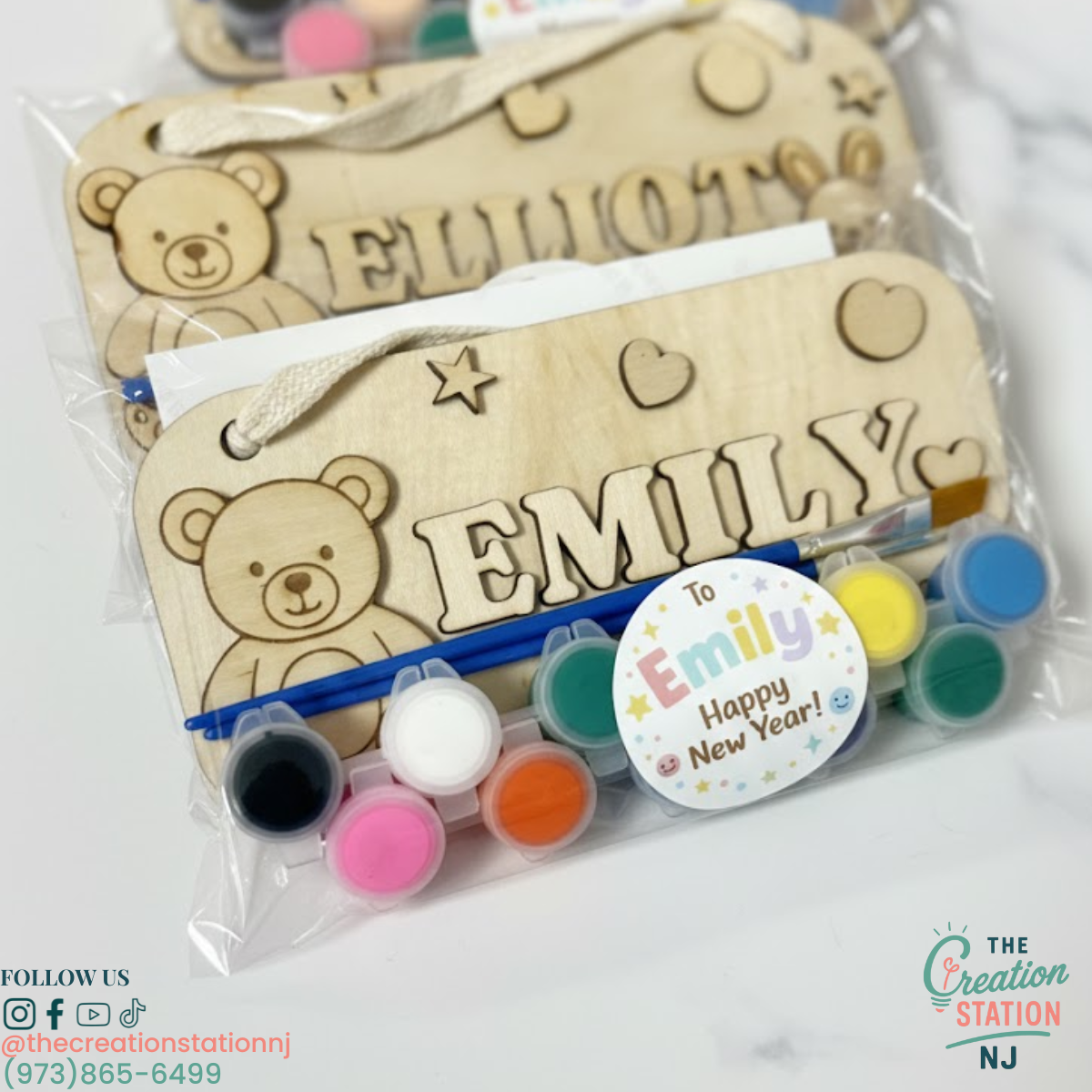 Children’s Character Name Paint Kit – Personalized Laser Cut Craft Set | The Creation Station NJ