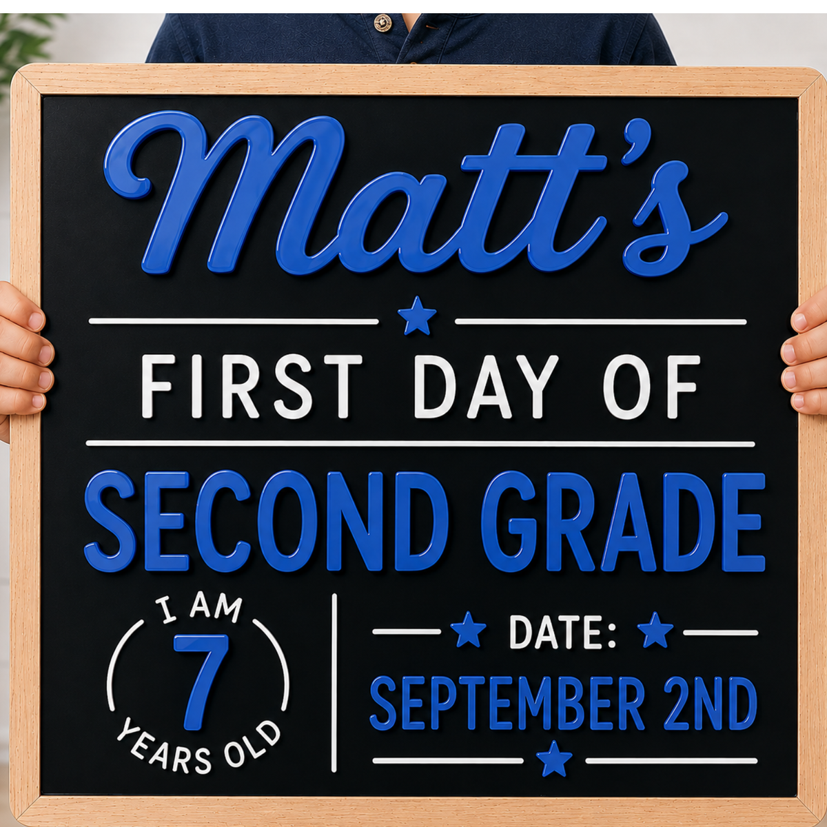 Personalized First Day Chalkboard Sign