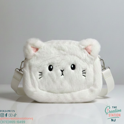 Adorable Plush Cat Crossbody Bag | The Creation Station NJ