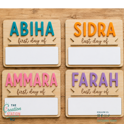 Personalized Wood & Acrylic School Milestone Sign.